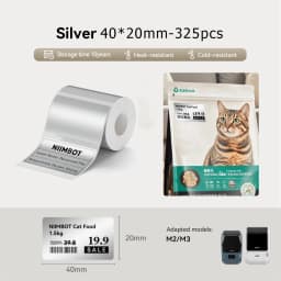 NIIMBOT M2 M3 Carbon Ribbon Laser Silver Matte Silver Thermal Transfer Sticker Outdoor Waterproof Network Organizer Tag