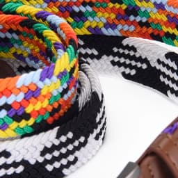 Colored Woven Elastic Belt With Shorts Casual Pants Fashionable Men Women Universal Waist Accessories Wholesale Direct Sales