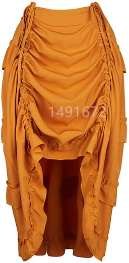Steampunk Gothic Corset With Skirts Irregular Shirring Pleated Party Maxi Long Skirt High Low Costumes Punk Sexy Women Plus Size