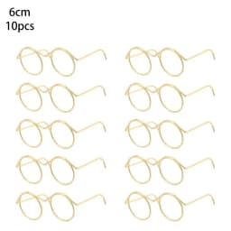 5PCS Retro Metal Round Doll Glasses Frame Lensless Miniature Eyewear Great Collection Cool Eyeglasses For Blythe Doll Accessorie