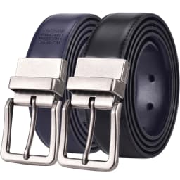 1Pcs Men's Leather Reversible Belts Casual Adjustable Antique Style Rotated Buckle Belt 2 In 1