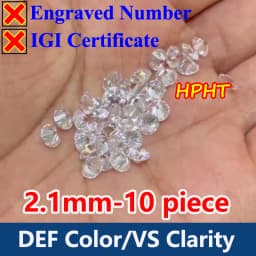 COSFIX 0.3-5ct Round Lab Grown Diamond HPHT IGI Certificate 3EX D/F Color VVS1 Clarity Diamond Gems