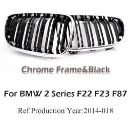 Front Bumper Kidney Grill M Color Carbon Print Fiber Chrome Performance Color Grille For BMW 2 Series F22 F23 F87 218i 220i 228i