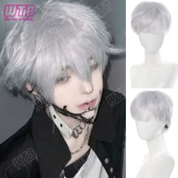 Short Synthetic Wig Unisex Multi-Color Short Curly Wig Adds Hair Volume Changes Hairstyle Suitable for Daily Wear and Holidays