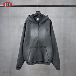 Men's Zip Up Hoodies Y2k Distressed Washed Oversize Cardigan Hoodie Plus Plush Tie-dye Fraying Hooded Sweatshirt Autumn Winter