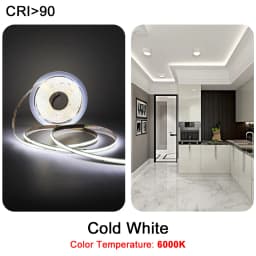 3mm 5mm COB LED Strip 12V 24V Dimmable 3000K 4000K 6000K High Density Flexible RA90 LED Strip Lights For Home Decor