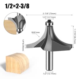 1pc 1/4" 1/2" Shank Woodworking Round Router Bit Woodworking Milling Cutter Slotting Tool Trimming Machine Router Bit