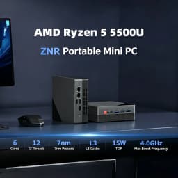 TexHoo AMD Ryzen 5 5500U Mini PC Dual Gigabit LAN Firewall Router Mini Desktop Computer M.2 2280 NVMe DDR4 DP HDMI*2 Win11 WIFI6
