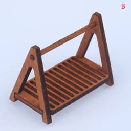 1Set 1:12 Dollhouse Miniature Wooden Bread Rack Cake Shelf Storage Box/Basket With Baking Clip DollHouse Scene Decor Accessories