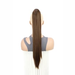 24Inch Synthetic Long Straight Claw Clip On Ponytail Hair Extensions Heat Resistant Ponytail Blonde Black Hairpiece for Women
