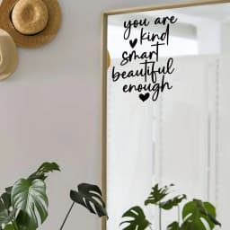 Affirmation Cards ”You Are Kind Smart Beautiful Enough“Art Wall Stickers for Bedroom Cloakroom Mirror Decoration Wall Decals
