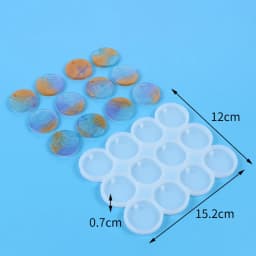 8/12pcs DIY Epoxy Earrings Charms Silicone Mold Round Oval Pendants Resin Mold For Jewelry Making Keychain Tag Casting DIY Craft