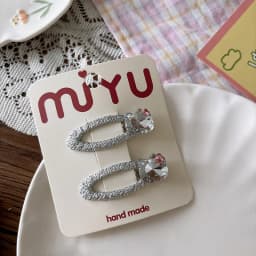 Korean Glossy Hair Clips New Silver Pink White Bangs Side Barrettes for Girls Sweet Non Slip Double Wear 2pcs