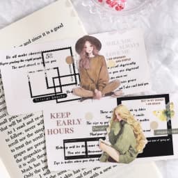 Vintage English Words Material Waterproof PET Sticker Creative DIY Scrapbook Collage Junk Journal Background Decoration Sticker