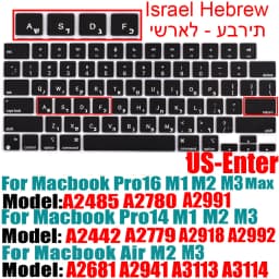 Compatible Keyboard Cover for 2022 MacBook Air 13.6 M2 A2681/2021 2023 MacBook Pro14 16 M1 A2442 A2485 A2779 A2780 with Touch ID