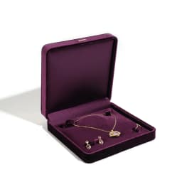 High End Rounded Edge Velvet Jewelry Storage Box with Multi Compartments for Earrings Rings Bracelets Necklaces Organizer Gift