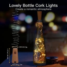 1PC 20 LED Wine Bottle Cork Copper Wire String Lights 2M Battery Powered Fairy Lights Christmas Valintine DIY Decoration