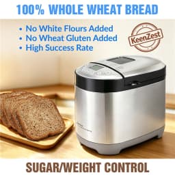 KeenZest 27-in-1 Smart Bread Maker with Gluten Free Setting 2LB Whole Wheat Bread Machine with Homemade Cycle Recipes Included