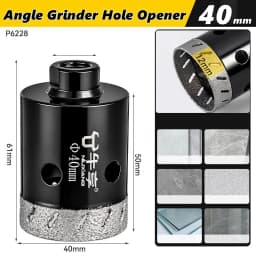 Diamond Hole Saw 20mm-60mm M10 Shank Diamond Core Drill Bit, Angle Grinder Hole Opener for Tile Granite Marble Glass Ceramic