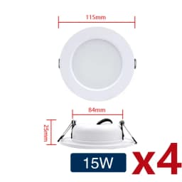 4pcs Led Downlight 5W 9W 12W 15W 18W AC 110V 220V Ceiling Lamp Recessed Down Light DC12V 24V Round Leds Panel Light Spotlight