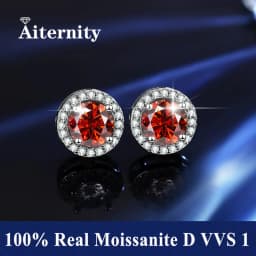 100% Moissanite S925 Sterling Silver Stud Earrings For Women And Men With 2 Certificates Pass Diamond Tester Pen Fine Jewelry