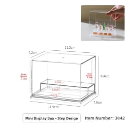 Keychain Display Stand Dustproof Box Storage Organizer with Hook Badge Showcase INOMATA Children's Bedroom Plastic