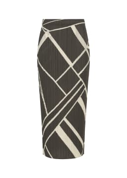 Miyake Pleated Fold Lines Printed Minimalist Design Straight Skirt