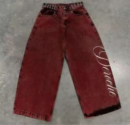 Y2K New Retro Centipede Embroidery Pattern Washed Oversized Wide-Leg Pants Street Gothic Harajuku Floor Pants For Men and Women