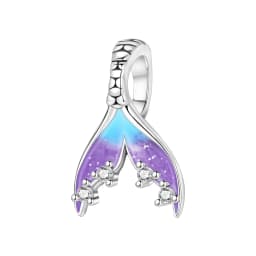 Blue Charm 925 Sterling Silver Ocean Pearls Betta Fish Pendant Birthday Party Gift for Women Bracelet Necklace DIY Beads Jewelry