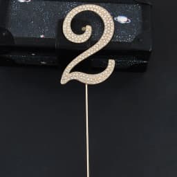 1Pc New Glitter Alloy Rhinestone Golden Silver Number Cake Toppers Baby Shower Birthday Decoration Wedding Digital Cakes Decor