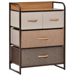 Drawer Dresser Tower Unit Clothes Storage Organizer with Wood Top, Steel Frame