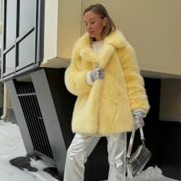 Luxury Faux Fur Women's Coat Turn down Collar Long Sleeve Button Pocket Soft Overcoat Thick Warm Winter Outerwear for Ladies