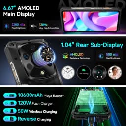 Ulefone AI Armor 28 Ultra 5G Thermal Imaging Rugged Phone MTK Dimensity 9300+ AMOLED Android Smartphone 1TB ROM Mobile Phone