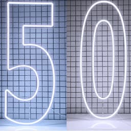 Extra-Large LED Neon Numbers Sign 76cm/100cm Stand up & Wall Mounted for Birthday Wedding Celebration Party Decor