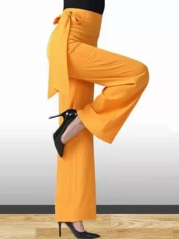 Modern Dance Pants Wide Leg Latin Dance High Waist Trousers Standard Dance Skirt Long Pants for Square Dancing