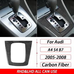 For Audi A4 S4 B7 2005-2008 Car Accessories Real Carbon Fiber Gear Shift Panel Set Cover Trim Interior Sticker Modification