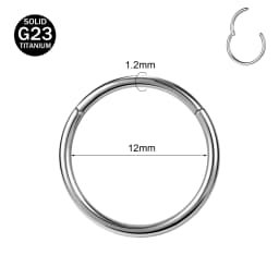 ZS 1 PC G23 Titanium Steel Round Nose Ring Men Women 20/18/16G Septum Piercings Ear Cartilage Helix Piercing Body Jewelry 6-14MM