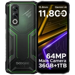 DOOGEE Blade20 Max Rugged Phone 36GB 1TB Gemini AI 6.6" 120Hz Display 11800mAh Battery Android 15 Helio G100 64MP NFC Smartphone