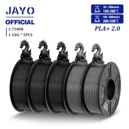 JAYO Updgrade 2.0 PLA+ 3D Filament 1.75mm PLA Plus 3D Printer Filament Neatly Wound 3D Filament PLA For FDM 3D Printer 5 Rolls