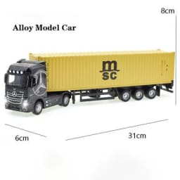 1:50 Diecast Alloy Truck Head Model Toy Container Truck Pull Back With Light Engineering Transport Vehicle Hobby Collections