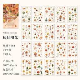 20 Sheets/pack Flower Images Die-cut Washi Sticker Book Watercolor Painting Plants Scrapbooking Creative Journal Collages