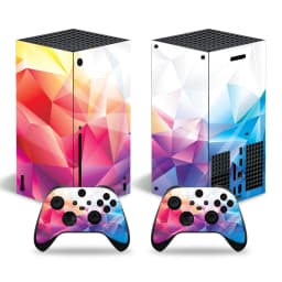 For X-box Series X Console and 2 Controllers Skin Sticker Geometric Lattice Protective Vinyl Decal Full Set for XSX Skin