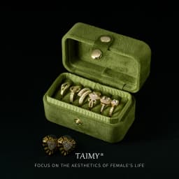 TAIMY Mini Plush Velvet Ring Jewelry Box Portable Travel Storage Case Free Support Custom Logo Service Jewelers Packaging Boxes