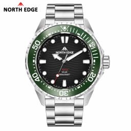 NORTH EDGE 2025 New TRITON Solar Powered Dive Watch Men Luxury Quartz Watches For Men 316L Stainless Steel Case Waterproof 300M
