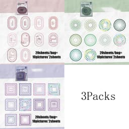 Mr. Paper 3-Pack Rainbow Frame Stickers - Multicolor Border Theme, Creative Journal Decor for DIY Frame, Phone Case & Scrapbook