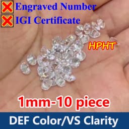 COSFIX 0.3-5ct Round Lab Grown Diamond HPHT IGI Certificate 3EX D/F Color VVS1 Clarity Diamond Gems