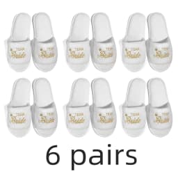 Bride & Bridesmaid, Wedding Party Guests Home Slip On Shoes Bridal Party Slippers Open-toe With Golden, Mint Green and Pink