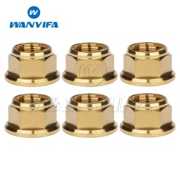 Wanyifa Titanium Nut M6/M8/M10/M12 Flange Lock Nuts for Cycling Modification 6pcs