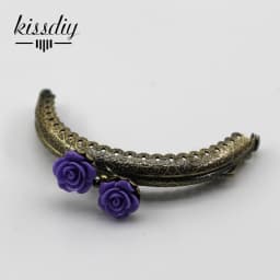 KISSDIY 10pcs 8.5CM Rose Head Pattern Purse Frame Antique Bronze Semi-Circle Shape Bag Kiss Clasp Lace Metal DIY Bag Accessories