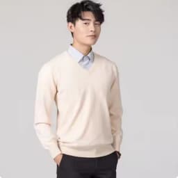 Cashmere Cotton Blend Classic V-Neck Sweater Men Pullover 2025 Autumn Winter Business Casual All-match Knitted Jumper Pull Homme